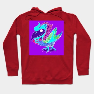 seagull pelican ecopop in purple floral pattern Hoodie